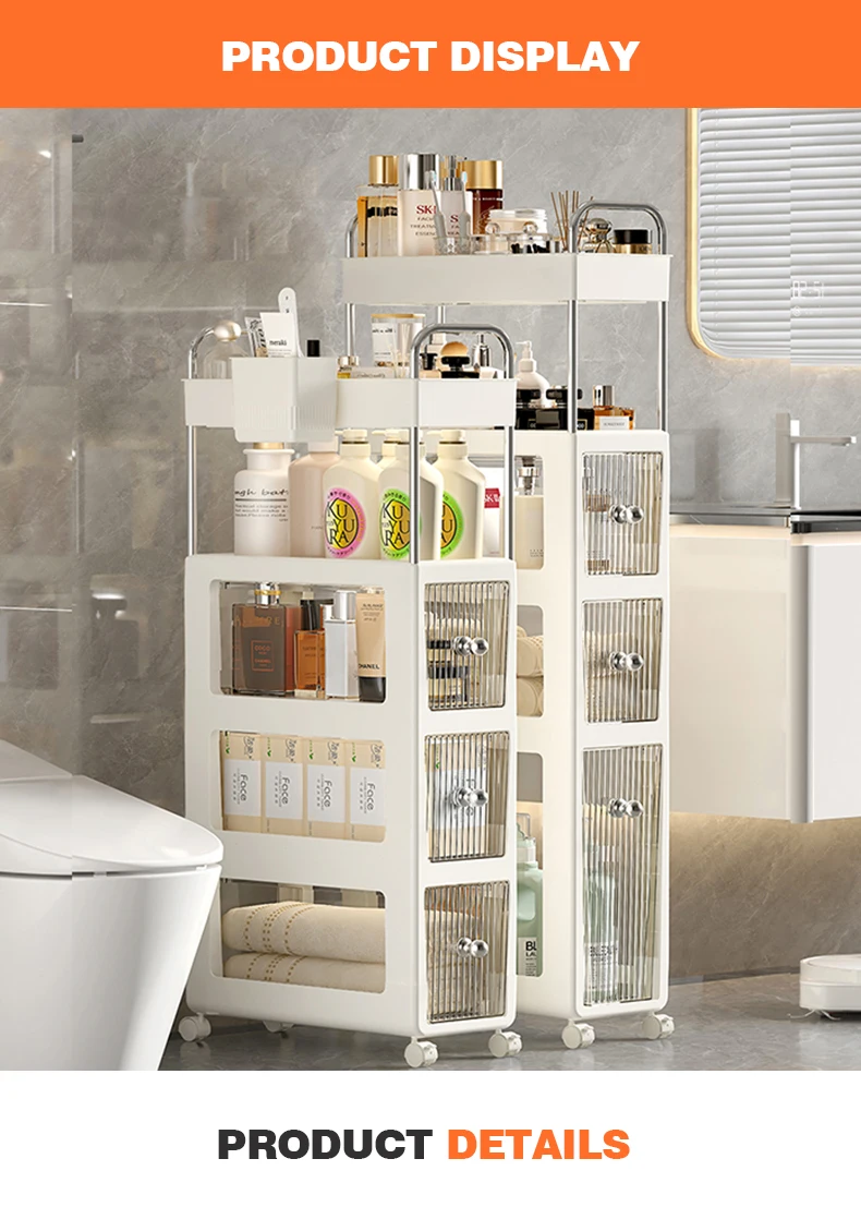 Wannuo 3-Tier Transparent Bathroom Storage Cabinet Bathroom Organizer Plastic Drawer for Clothing and Wash Supplies supplier