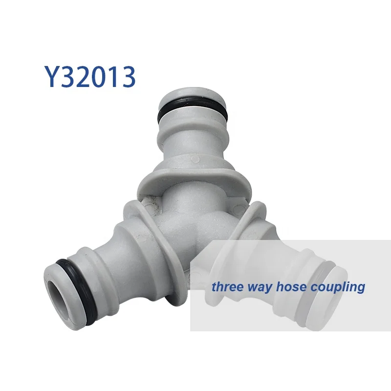 Y32013 GartenKraft Waterproof Quick Three Way Plastic Hose Connector Coupling