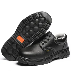 New Anti Static Construction Waterproof Genuine Leather Safety Shoes Men Steel Toe Safety Boots