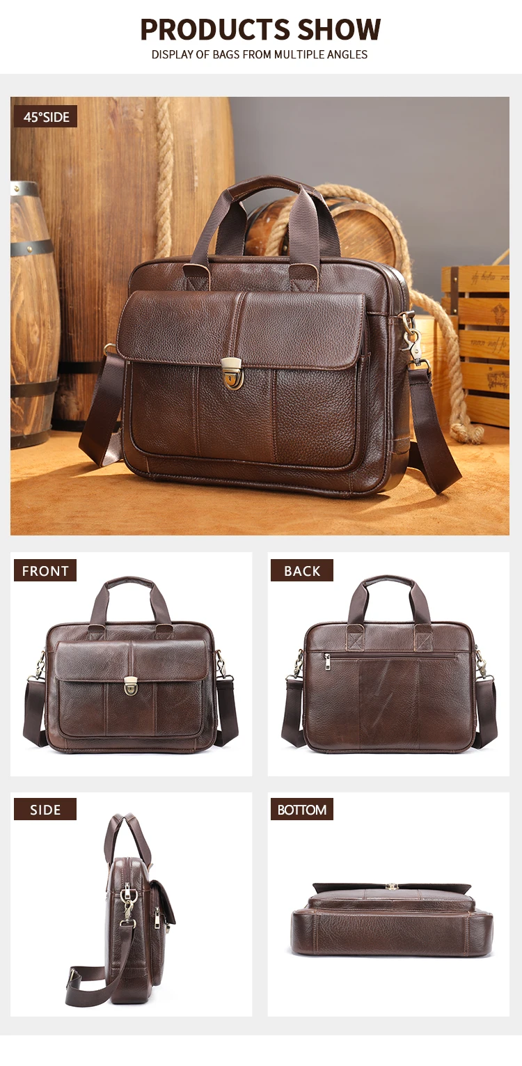 Marrant Luxury Men Briefcases Bags Genuine Leather Laptop Bag Leather ...
