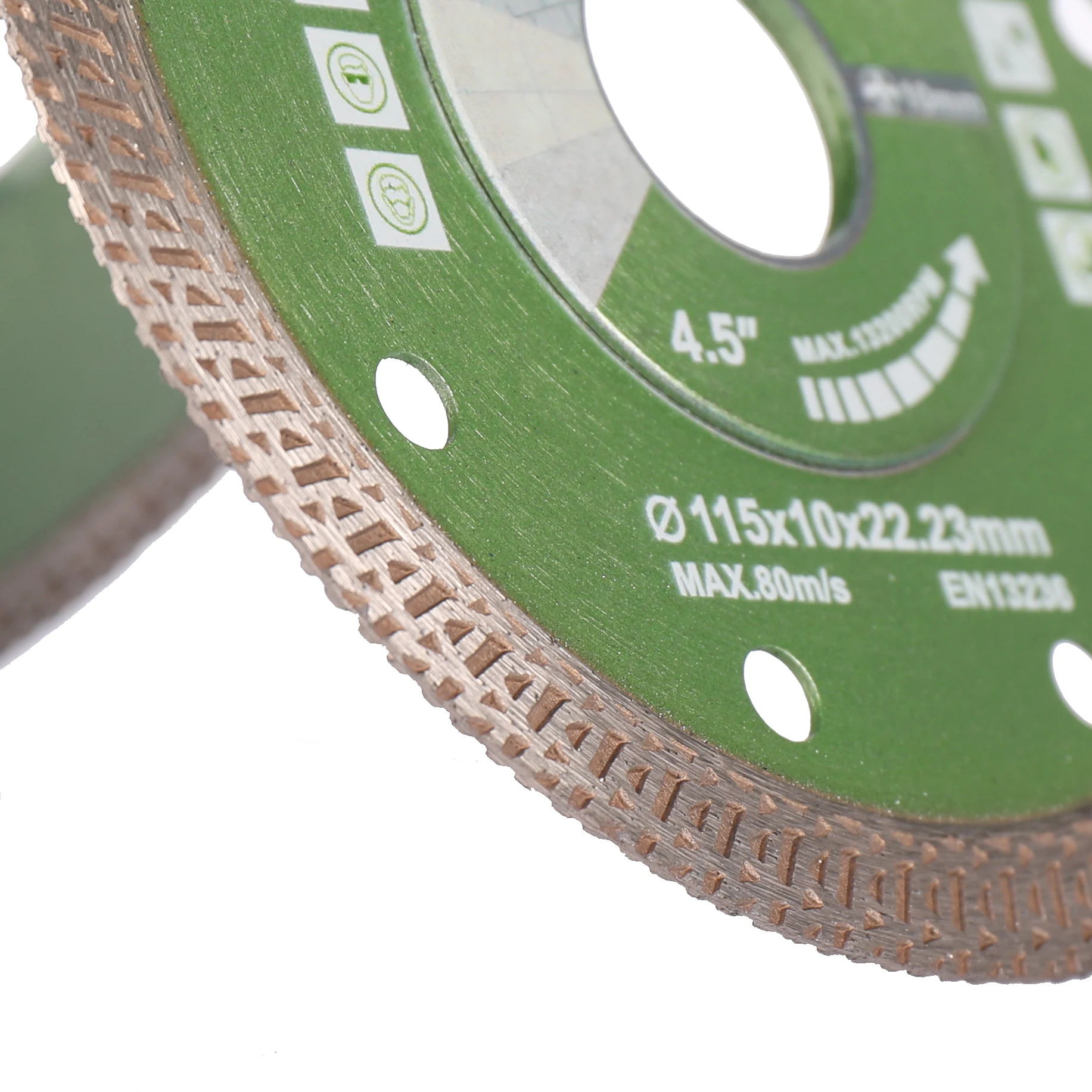 INWELL 4.5 Pulgadang Diamond Saw Blade 2 Pack - Turbo Rim Para sa Tile, Porcelain, Granite, 1.2mm Manipis, 7/8 Arbor, Wet o Dry Cutting