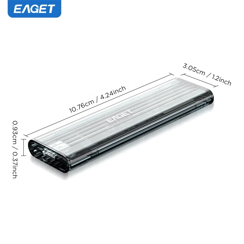 EAGET SE150D Portable M.2 SATA NVMe SSD Enclosure Case, 10Gbps