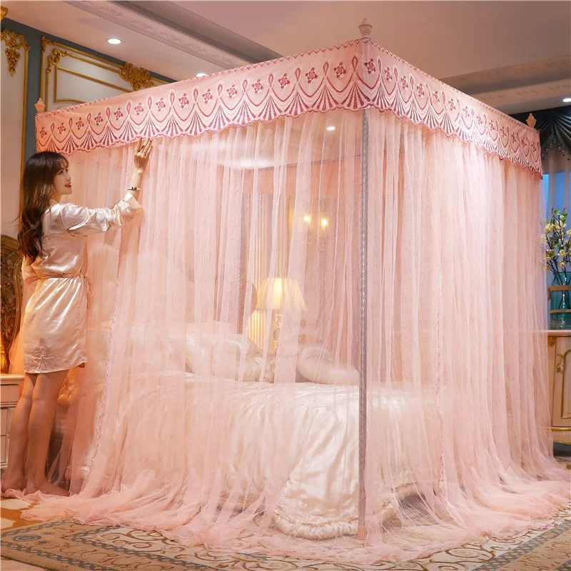 Rectangular Palace Romantic Bed Canopy  Home Decoration Elegant  Mosquito Net
