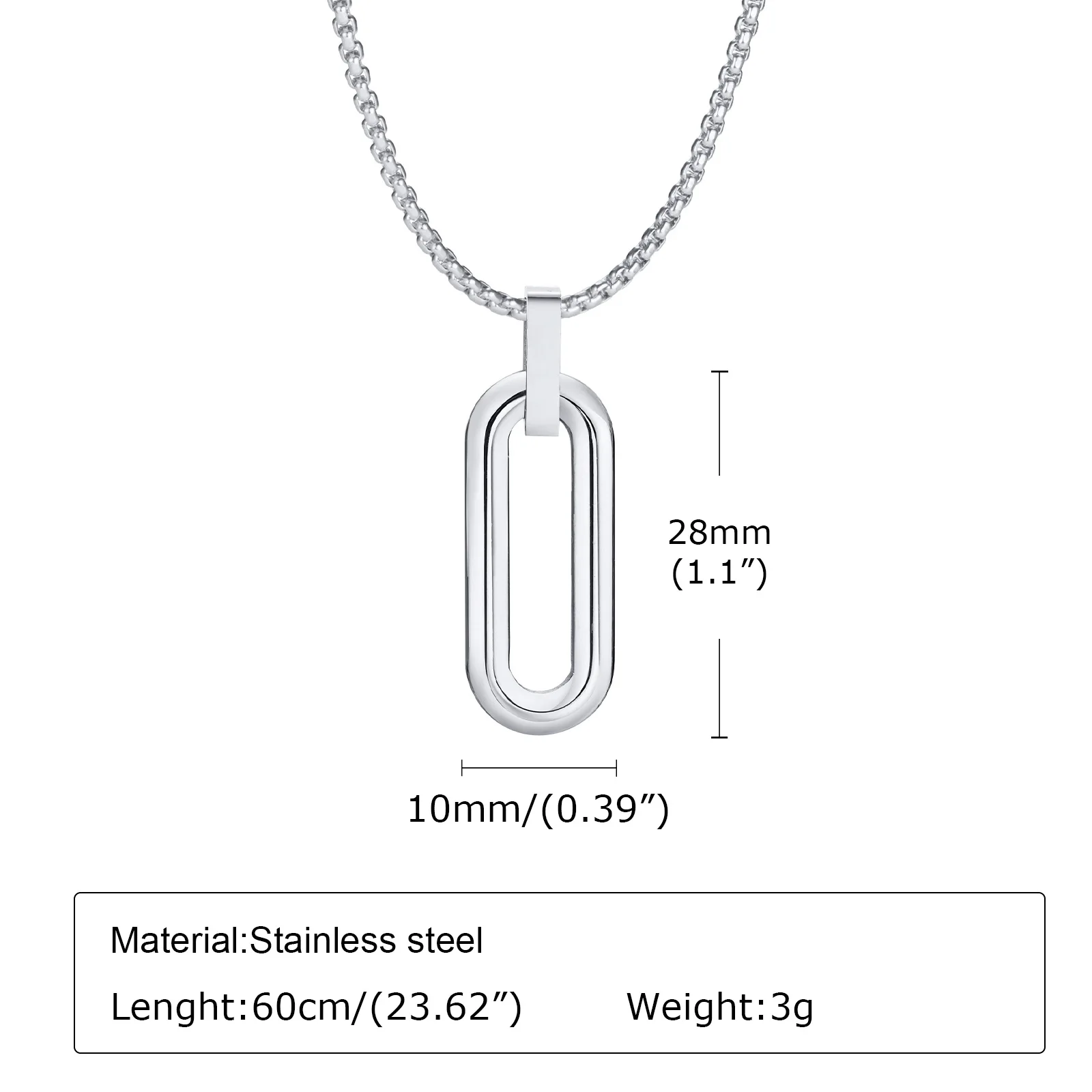Geometric Jewelry Gift For Men Stainless Steel Jewelry Necklace Men's