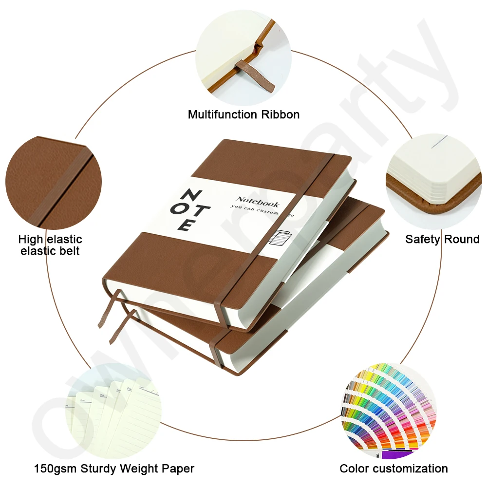B6  Jotter  Bulk  Plain  Designer  Bullet    Grid  Leather    Pu  Hardcover  Notebookwith Logo