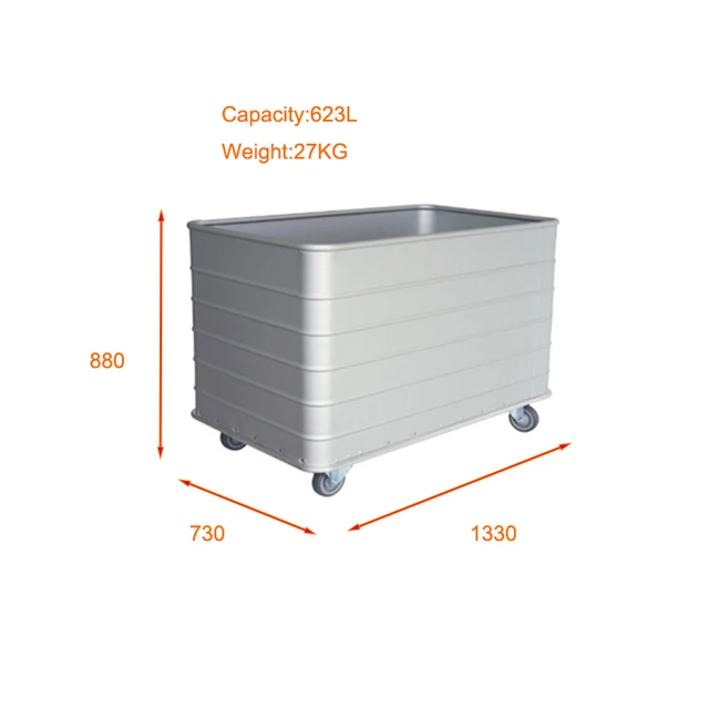 Anodized Light Alloy Aluminium Linen Basket Trolley Cart Cargo & Storage Equipment Hand Carts & Trolleys for Laundry  Hospital