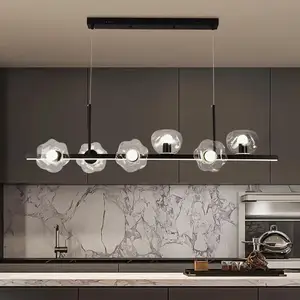 JACKSUN Nordic Bubble Glass Living Room Pendant Light Creative Bedroom Lamp Modern Stylish Statement Dining Pendant Light