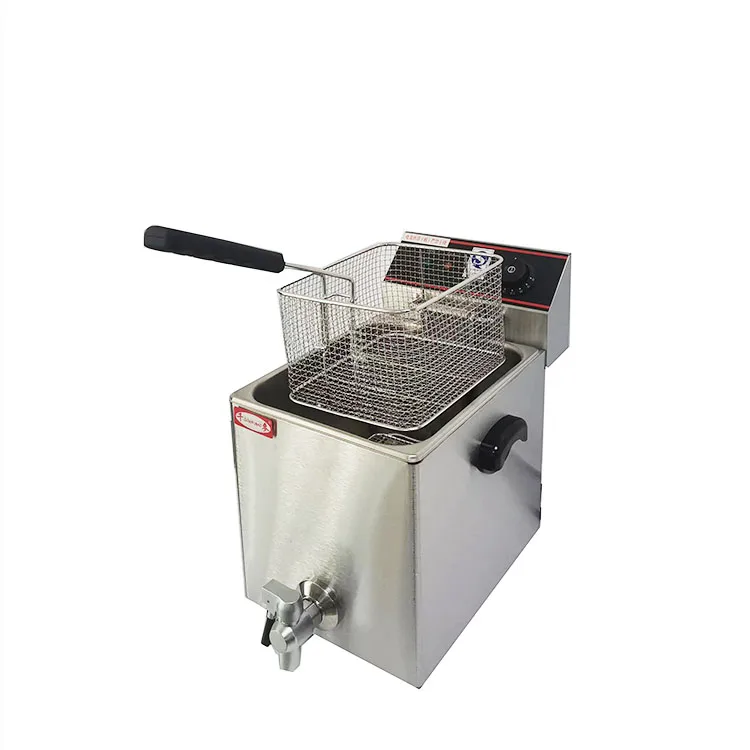 8l Commercial Electric Single tank Kfc Chicken Potato Chips Corn Dog Deep Fryer with Oil Valve