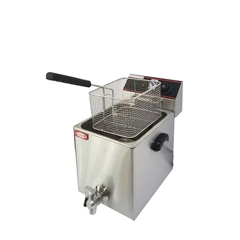 8l Commercial Electric Single tank Kfc Chicken Potato Chips Corn Dog Deep Fryer with Oil Valve