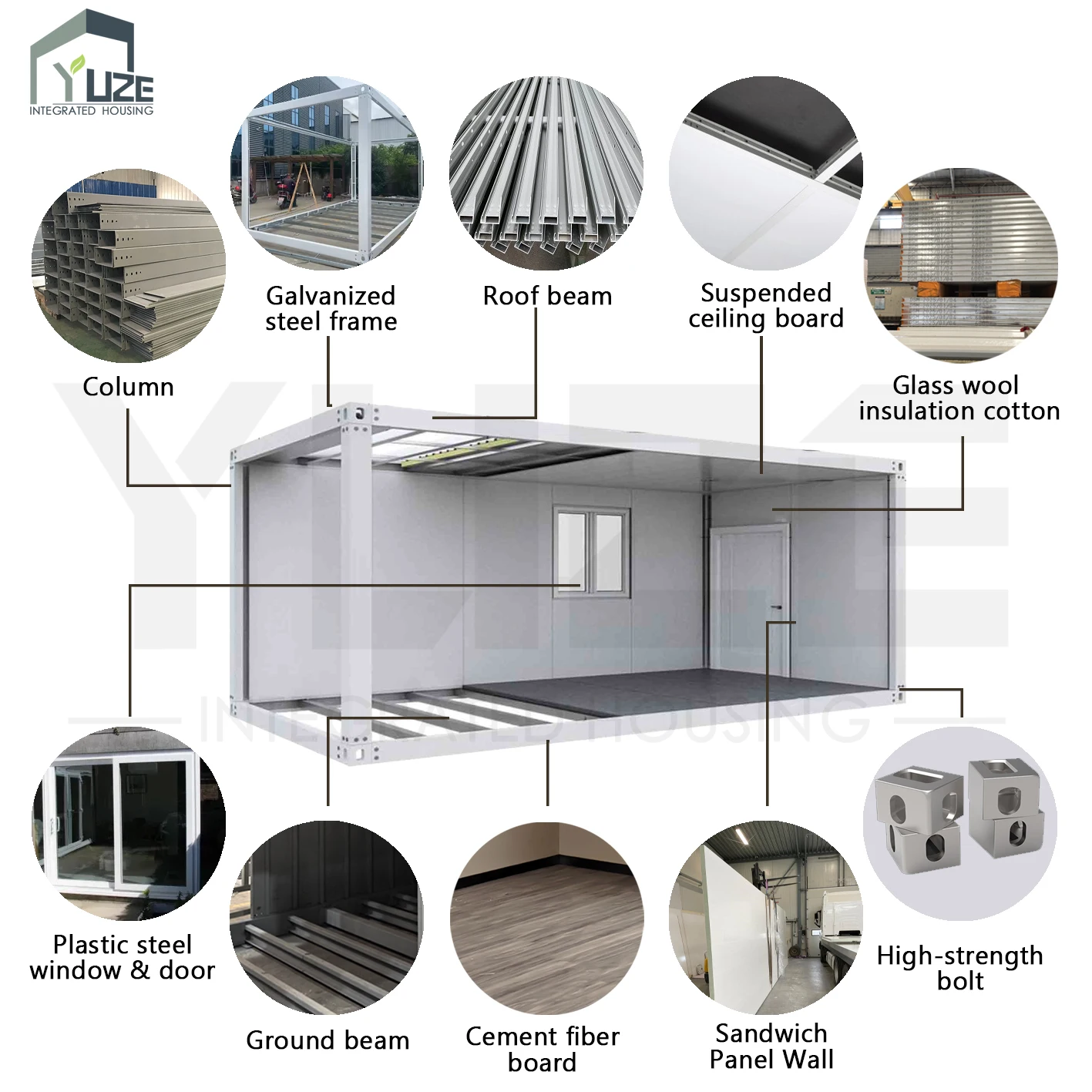 20ft 40ft Steel Frame Quick Assembly Prefabricated House Flat Pack Container Tiny Home to Live in factory