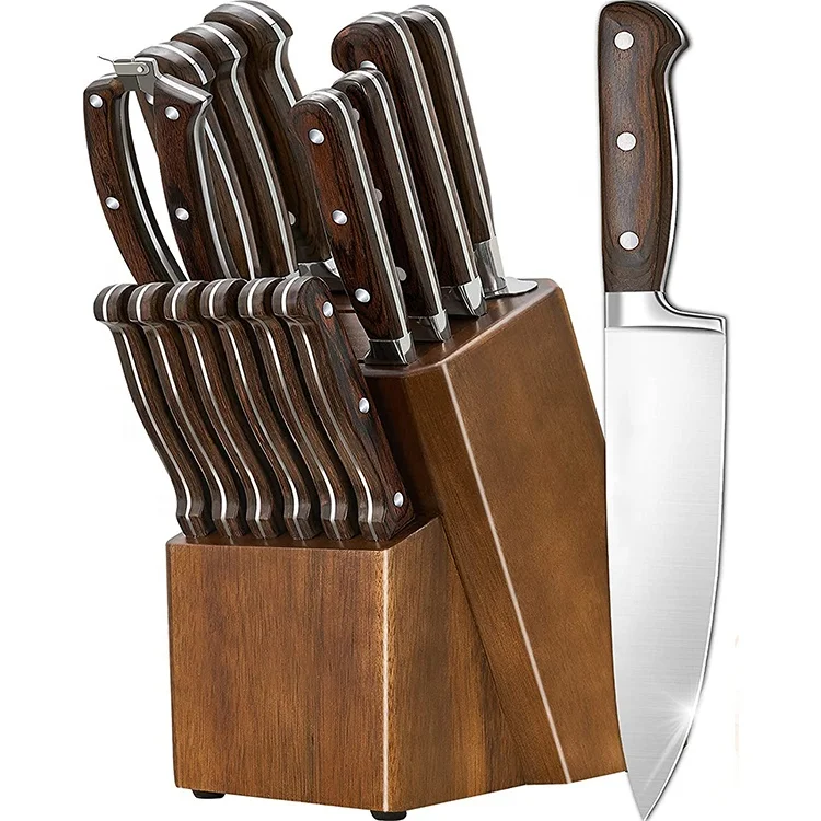 steak knife set with block