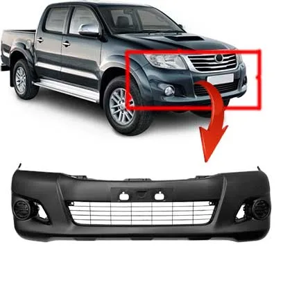 car front bumper For Toyota Hilux 2012 - 2016 Front Bumper With Lamp Holes & Arch Trim Holes With Integrated Lower Grille