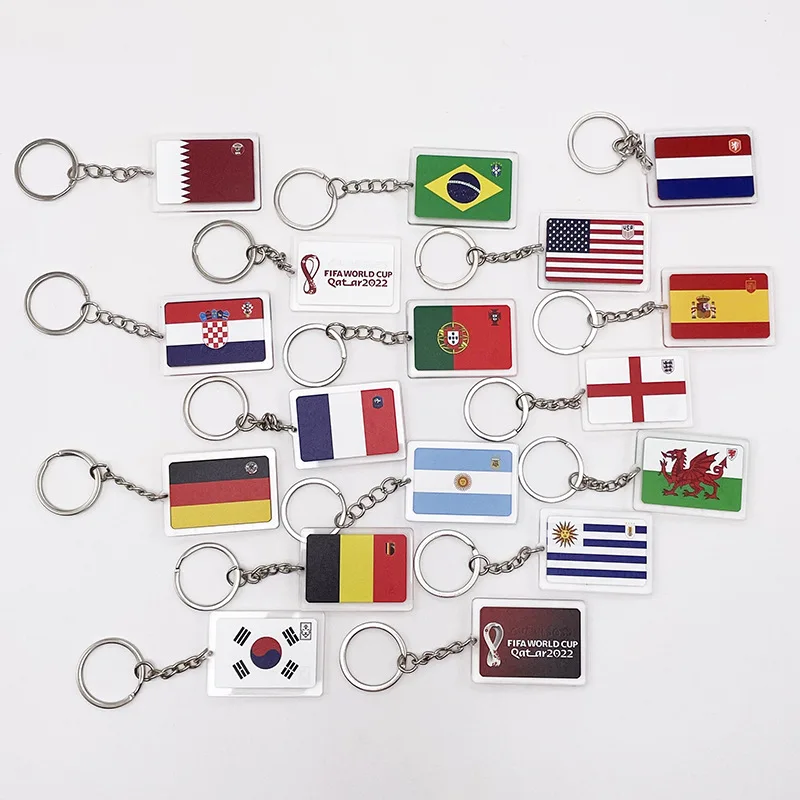 World Cup Keychain Argentina Brazil Germany France National Flag Team