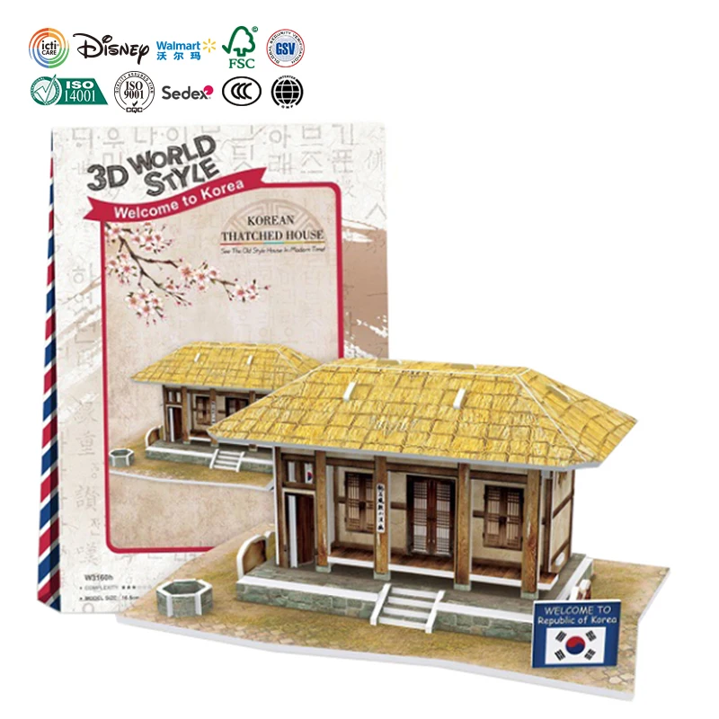 Китай OEM экологичный для печати ручной работы ремесло подарок небольшой дом мини здание DIY 3D бумага