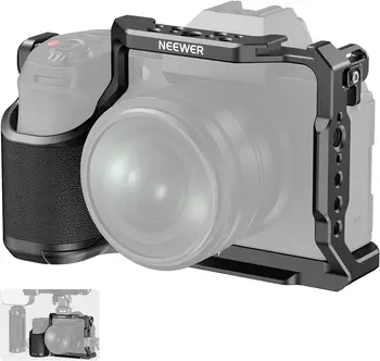 NEEWER X-S20 Camera Cage, Full Access Protective Metal Video Rig With Grip, NATO Rail, 3/8" ARRI, Cold Shoe, Anti Twist Arca