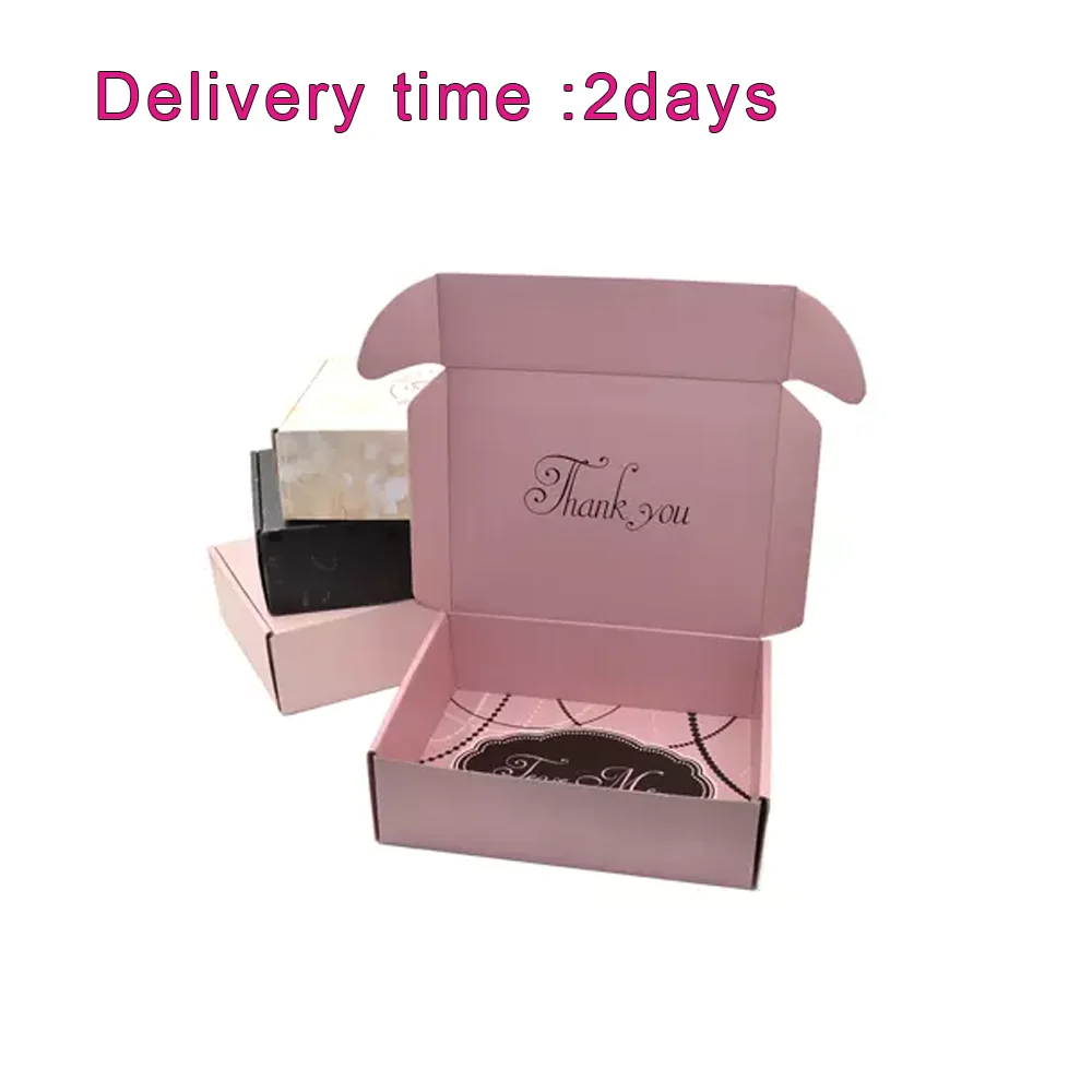 Custom Logo Cardboard Cartons for Cosmetic Set & Clothes Packaging Free Shipping Mailer Black with Embossing Printing Low MOQ