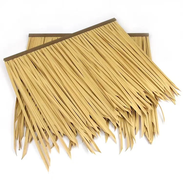 PE Fireproof Artificial Plastic Synthetic Palm Leaves Thatch Roofing
