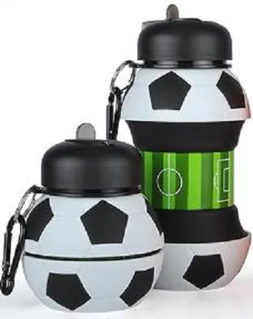 Collapsible 550ml 1000ml Silicone Football Basketball Baseball Water Bottle Direct Drinking Outdoor Students Back School