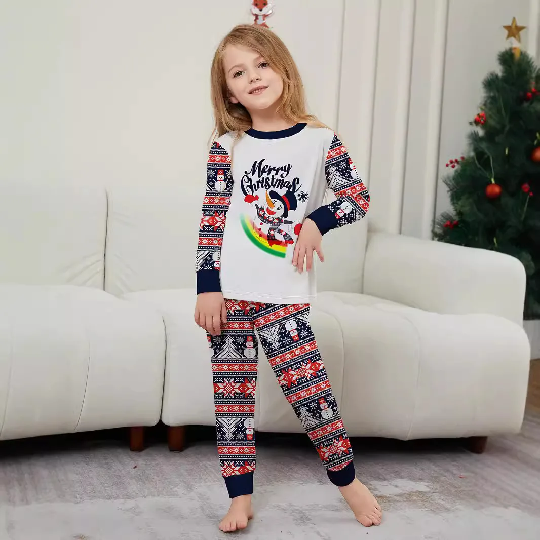 Neuer Weihnachts druck in voller Länge Weihnachts ferien Familien pyjamas Set We