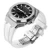 Silver Case+White Band