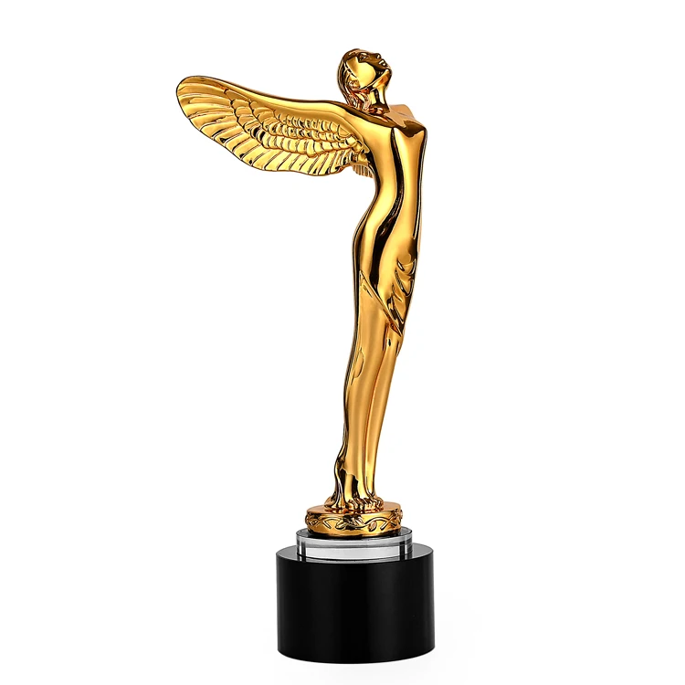 Customized Resin Gold Angel Star Trophy with Engraved Logo for Tradeshow Giveaways or Angel Awards