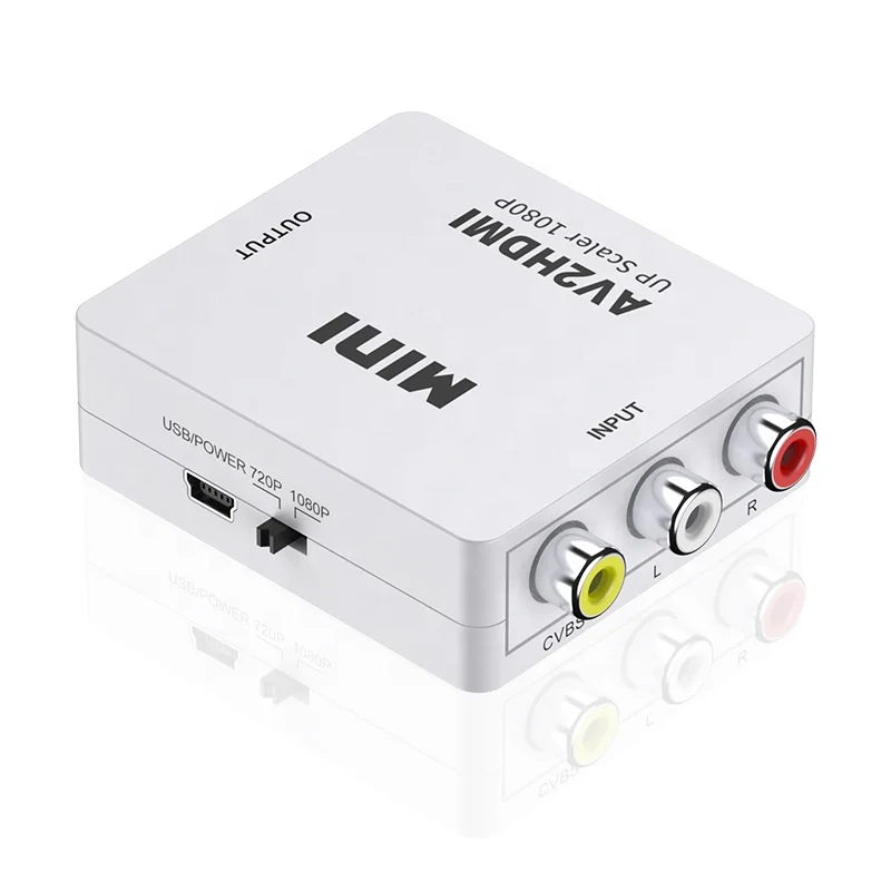 HDMI To AV Converter 1080p with 5V usb Power, RCA Video & LR audio out