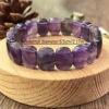 Barrel-Cut Shape Natural Amethyst Bracelet