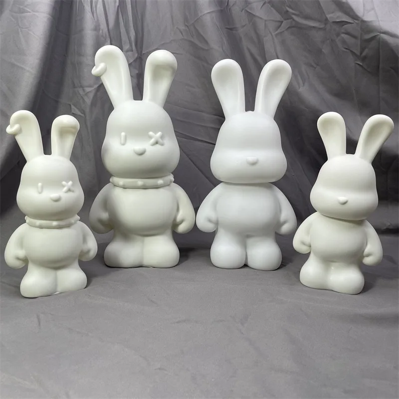 DIY Handmade Rabbit Vinyl Toy 23cm/33cm Fluid Bear DIY Bunny Rabbits WIth Pouring Paint