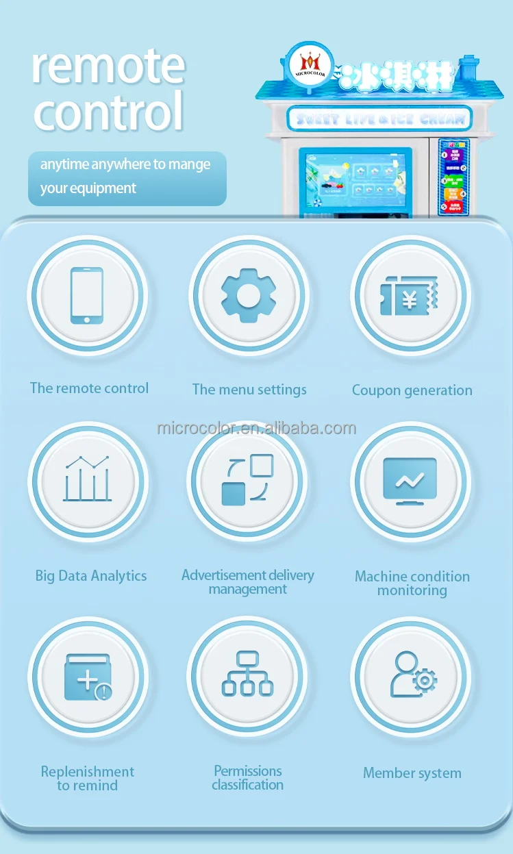 2023 Best Selling Automatic Soft Ice Cream Vending Machine Commercial Easy Earn Money Vending