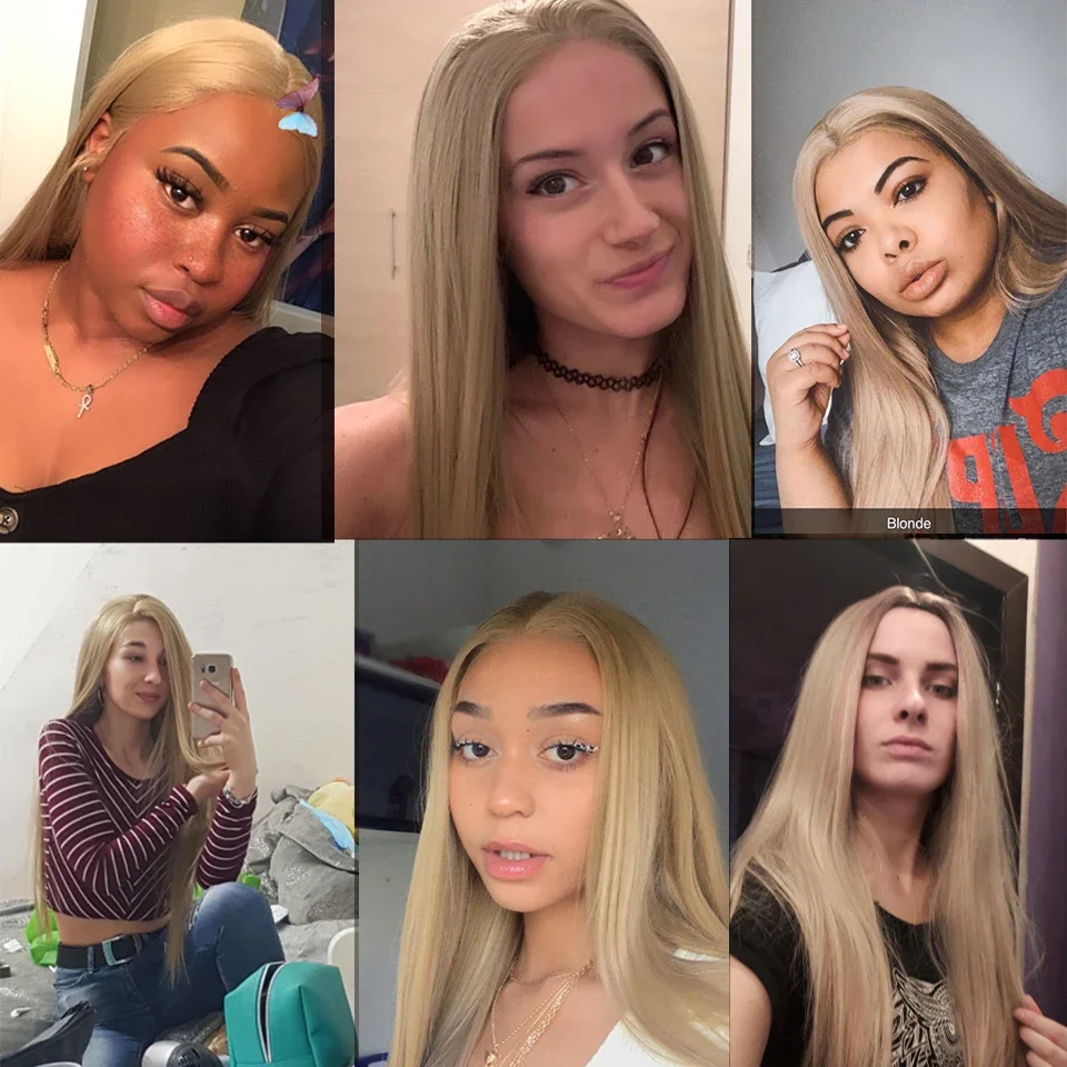 Glatte menschliche Haare blonde Lace Front Perücke gerade Bob Verschluss Gold brasilianische Highlight Cosplay Perücken_voghion.com