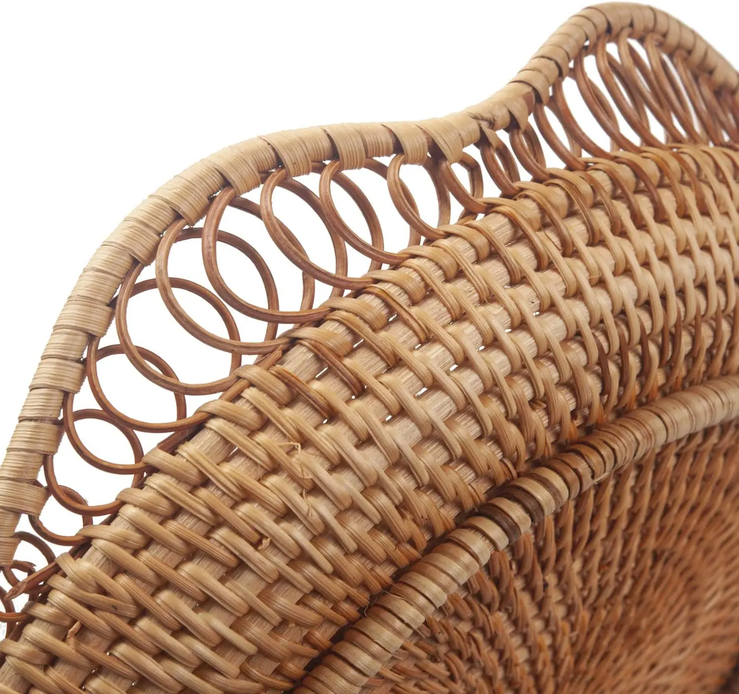 Round Rattan Fruit Bowls Natural Wicker Fruit Basket Boho Woven Storage Baskets Bread Tray for Kitchen Coffee Table Farmhouse