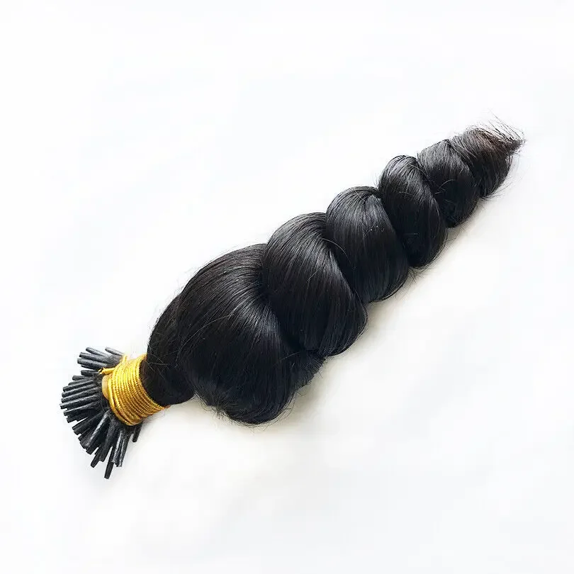 Extensions de cheveux humains brésiliens Loose Wave pré-collés Micro Link Stick I Tip 100 g 100 mèches_voghion.com