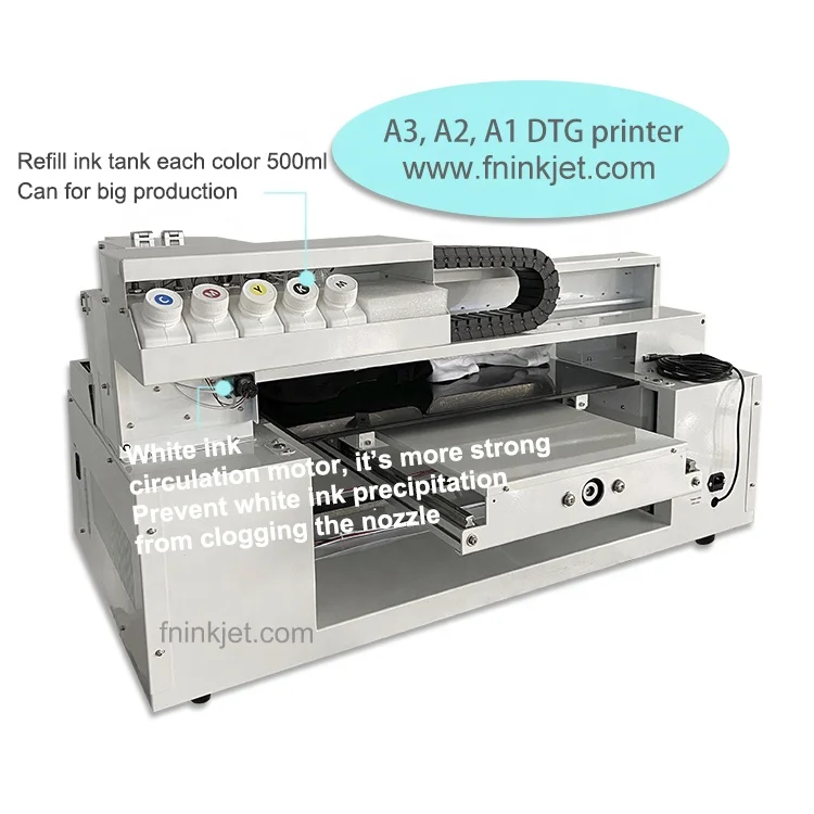 A3 Pro Double Printhead DX9 Multicolor Cheap Cost T Shirt Printing Machine DTG Printer Direct to T-shirt Garment Socks Pants