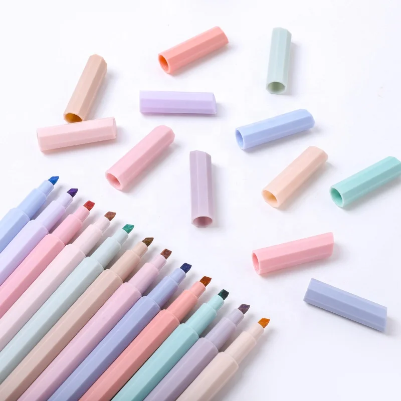 Lot De 5 Surligneurs En Forme D'Étoile Mignons Et Fluorescents – Couleurs Aquarelle Pastel, Stylo Multicolore Fun Pour Étudiants Et Créatifs
