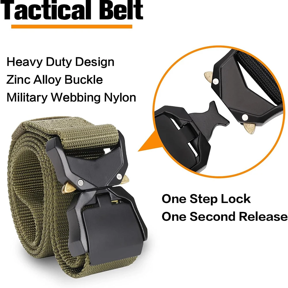 Wholesale Wear-resistant Tactical Belt Casual Men's Nylon Web Work Heavy Duty Quick Release Buckle Work Belt