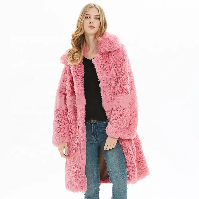 Women's Long Winter Coat with Zipper Closure New Lambs Wool