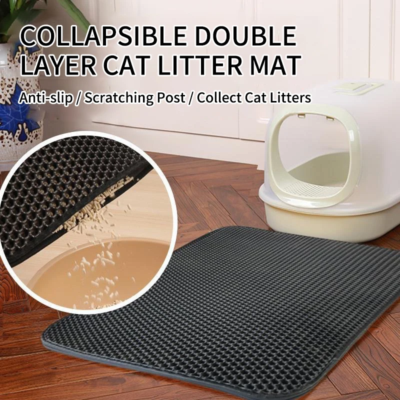 Easy Cleaning Portable Cat Sand Mat For Litter Box,Non-slip Foldable ...