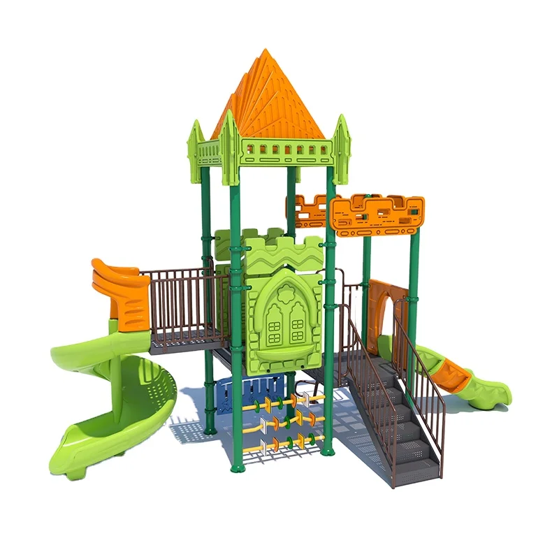 Feelkids ALT-24017CS Outdoor Children's Amusement Equipment Plastic Slide with Galvanized Pipe for School & Park Playgrounds