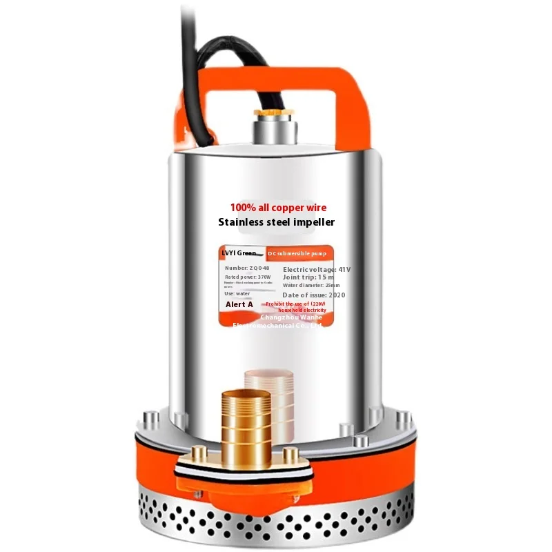 High-Lift Green One Stainless Steel DC Submersible Pump 12V/48V/60V Electric Vehicle/OEM Household Motor for Agricultural