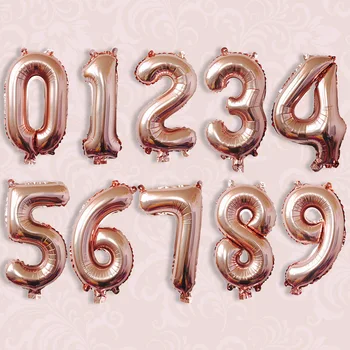 32inch 40inch rose gold 0 1 2 3 4 5 6 7 8 9 number foil balloons wedding event christmas halloween festival birthday party