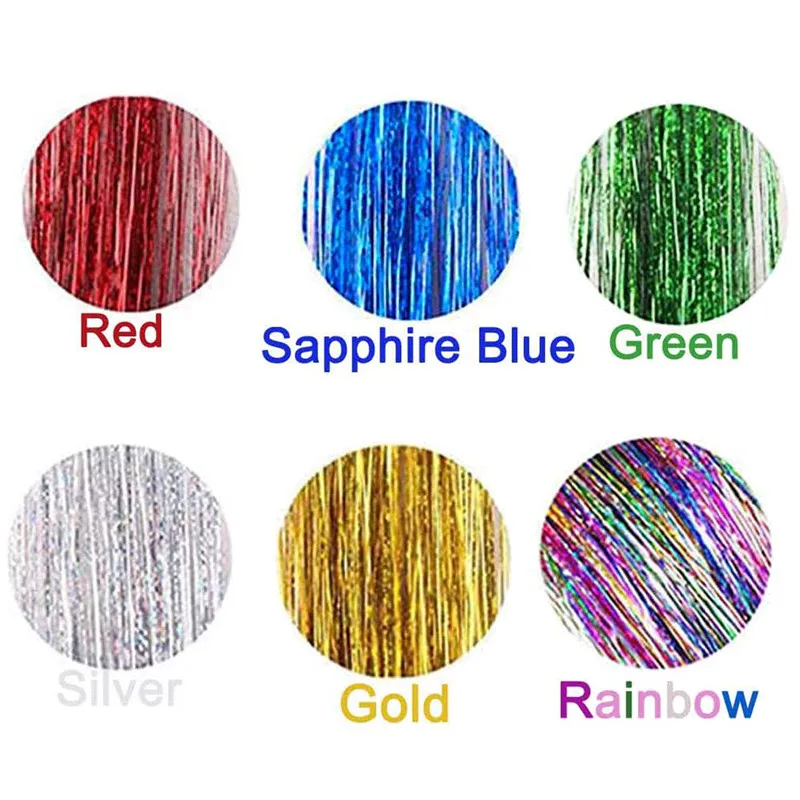 Wholesale 47 Inches Hair Tinsel Kit Strands,Spar Kling Shiny Tinsel