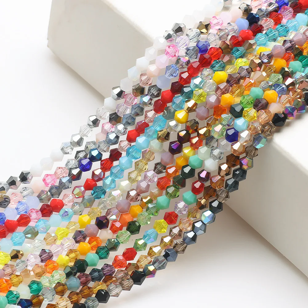 High Quality 4mm Shiny Crystal Bicone Beads Glass Beads Loose Spacer ...
