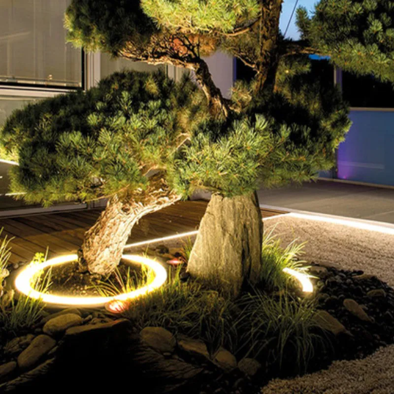 RGBW 12W Dimmable Outdoor IP65 LED Garden Lamp Smart 48W DC 12V Palm Hug Tree Light Colorful DMX512 Ring Spotlight for