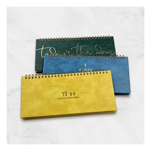 Fast Shipment Work Calendar PU Leather Agendas High Quality Wholesale Desktop Notepad Customized Weekly Daily Planners With Logo