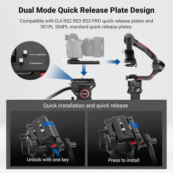 NEEWER 74" Video Tripod with Fluid Head, QR Plate , Aluminum Heavy Duty Camera Tripod Professional for DSLR Cameras Camcorders detail image