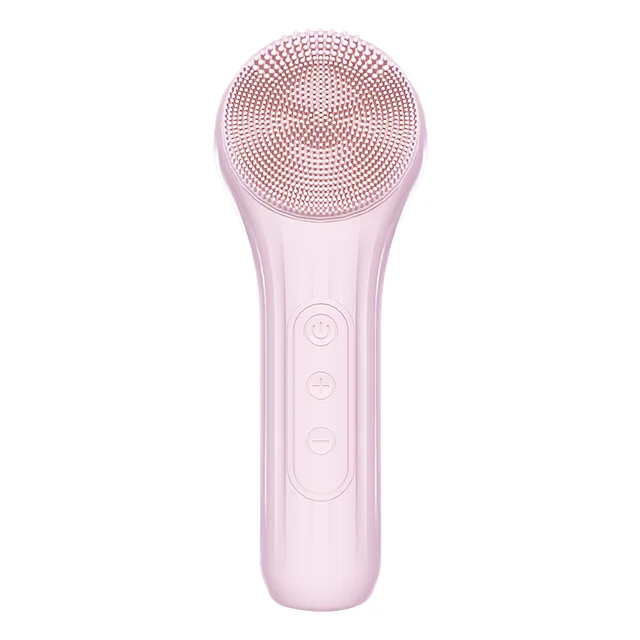New Portable Wireless Charging Ultrasonic Vibration Brush Face Pore Cleaning Electric Waterproof Silicone Facial Cleansing Brush