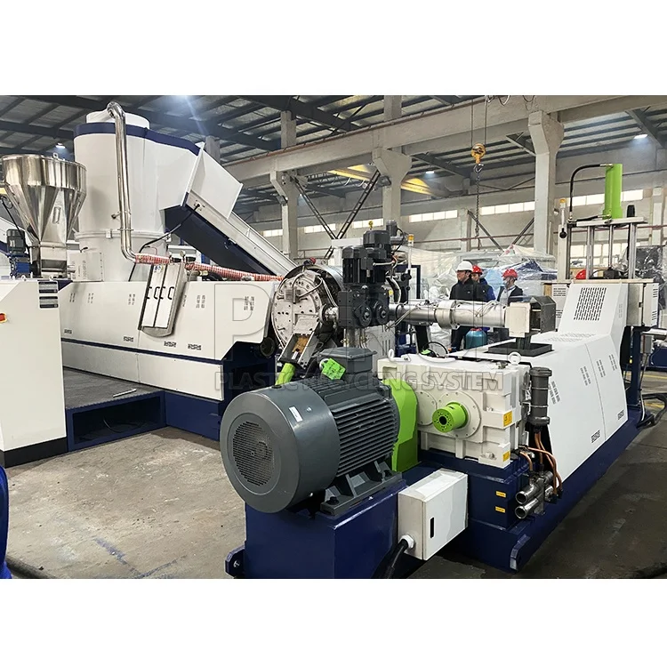 PURUI HDPE LDPE Waste Plastic Recycling Extruder Pelletizing Machine