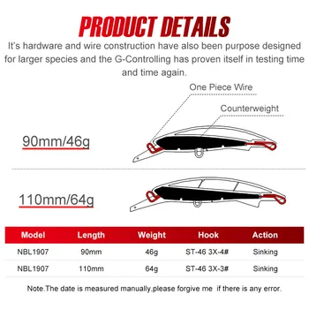 Lure ABS Sea Fishing Minnow Bait 110mm/64g Slow Sinking Artificial Hard Bait for Perch Wholesale – Minnow – view 3