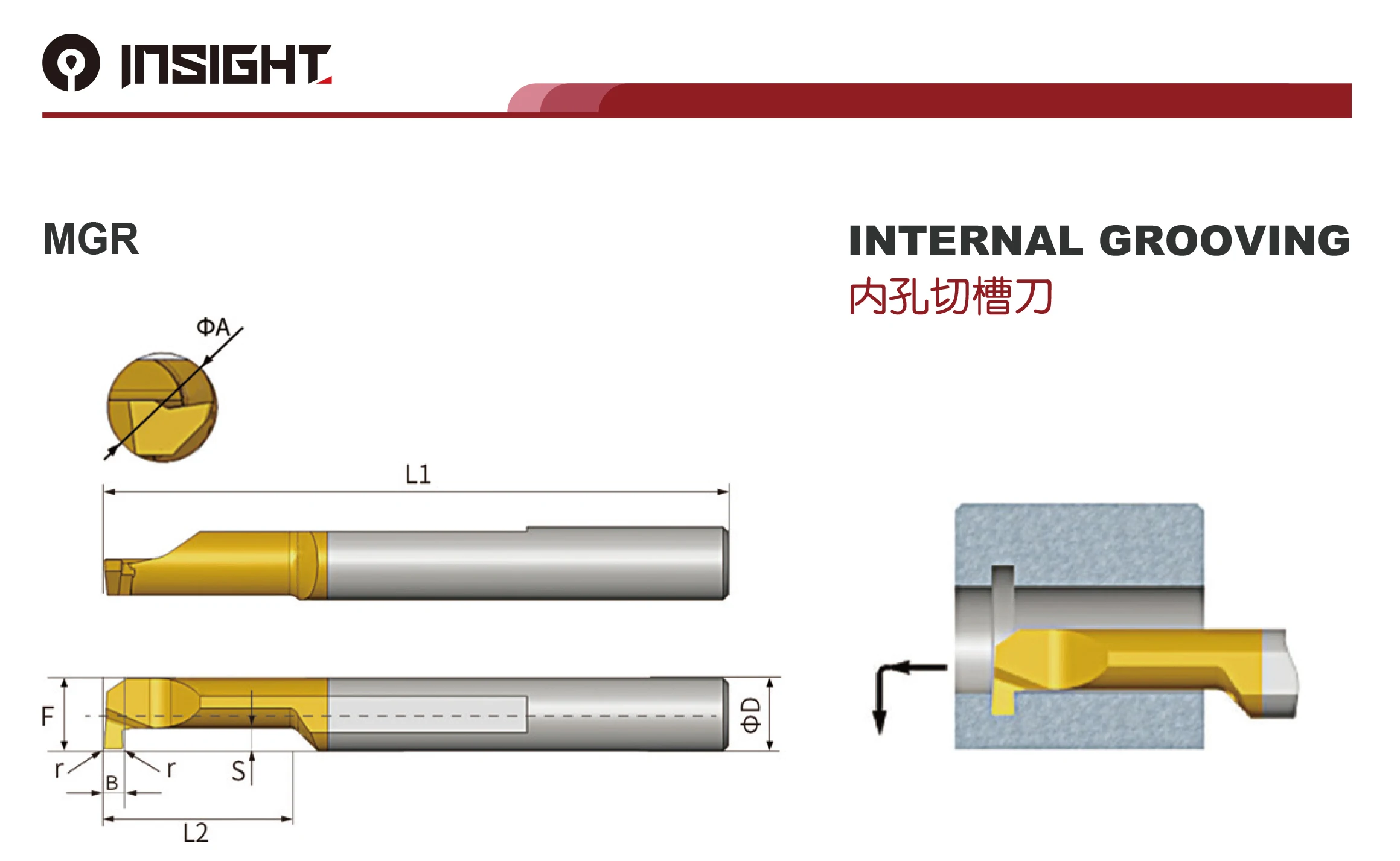 Standard Mgr Internal Grooving Tiny Boring Bar Cnc Carbide Turning Tool