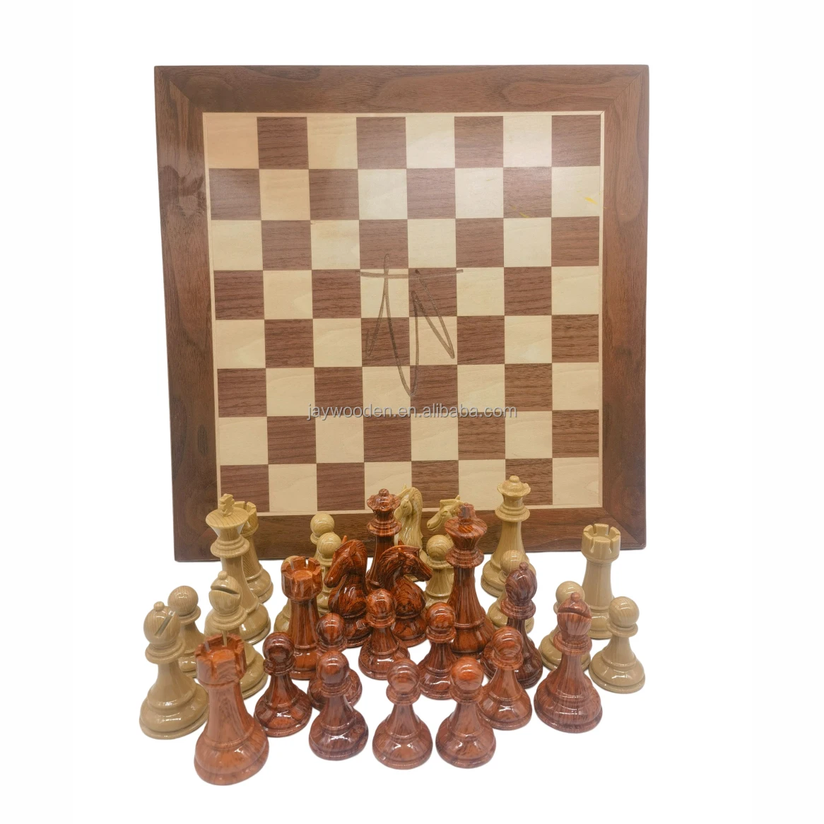 Factory Suppliers Pawn Custom Chess Pieces Portable Different Dimensions of Wooden Chess Board Table Games Set